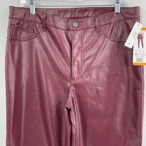 NWT Joie Faux Leather Women's Pants Burgundy, Sz. 12‎ Oxblood